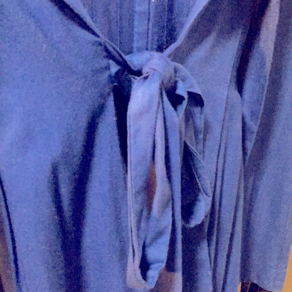 Vintage 80s Royal Blue Prairie Dress Modest Long Sleeve Size 12 Woman’s Large XL - Picture 11 of 17